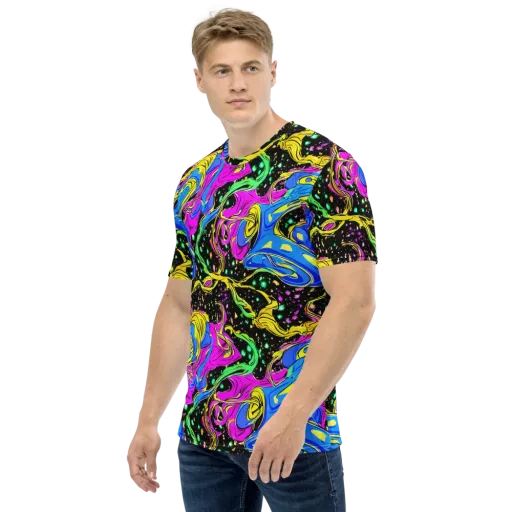 Spectral Pulse on a Men's Crew Neck T-Shirt
