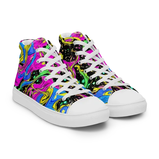 Spectral Pulse on a Men's High Top Canvas Shoes
