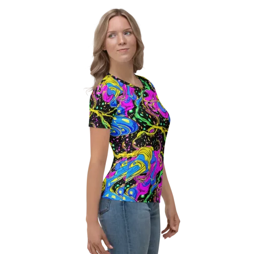 Spectral Pulse on a Women's Crew Neck T-Shirt