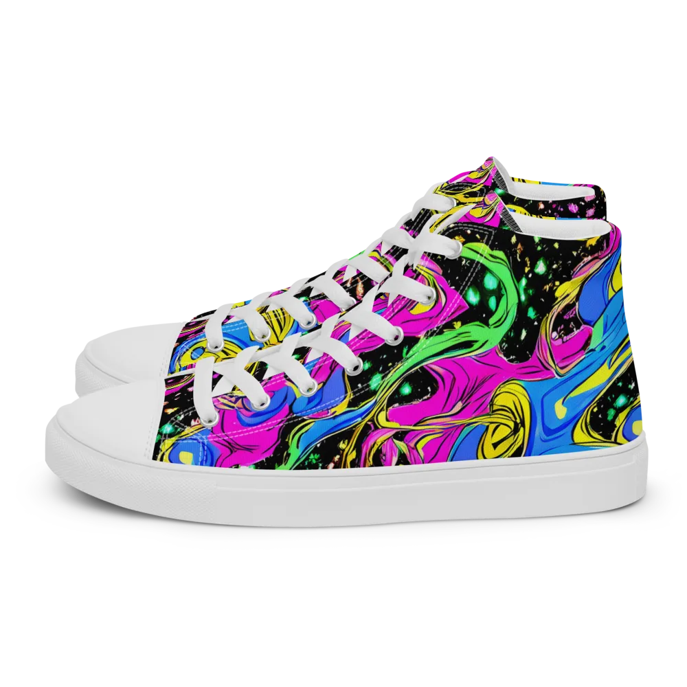 Spectral Pulse on Women's High Top Canvas Shoes — Left