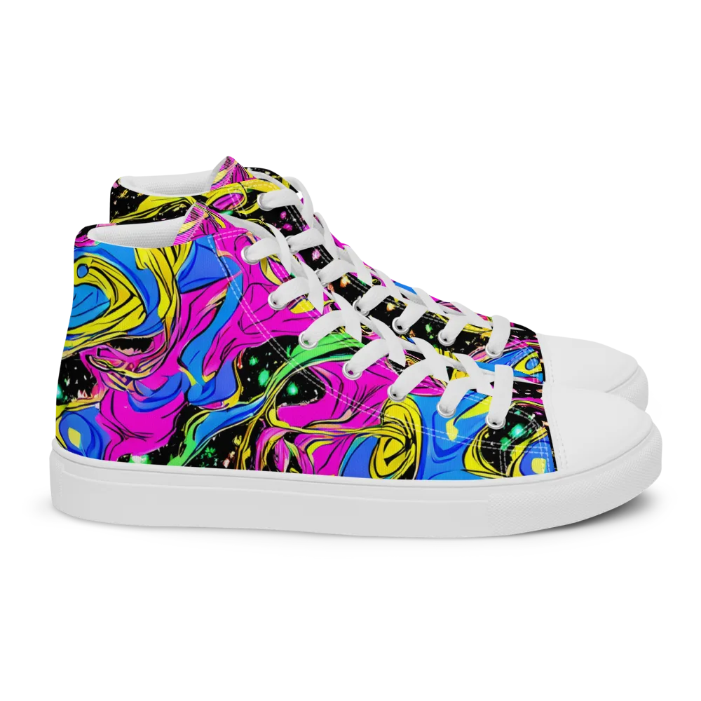 Spectral Pulse on Women's High Top Canvas Shoes — Right