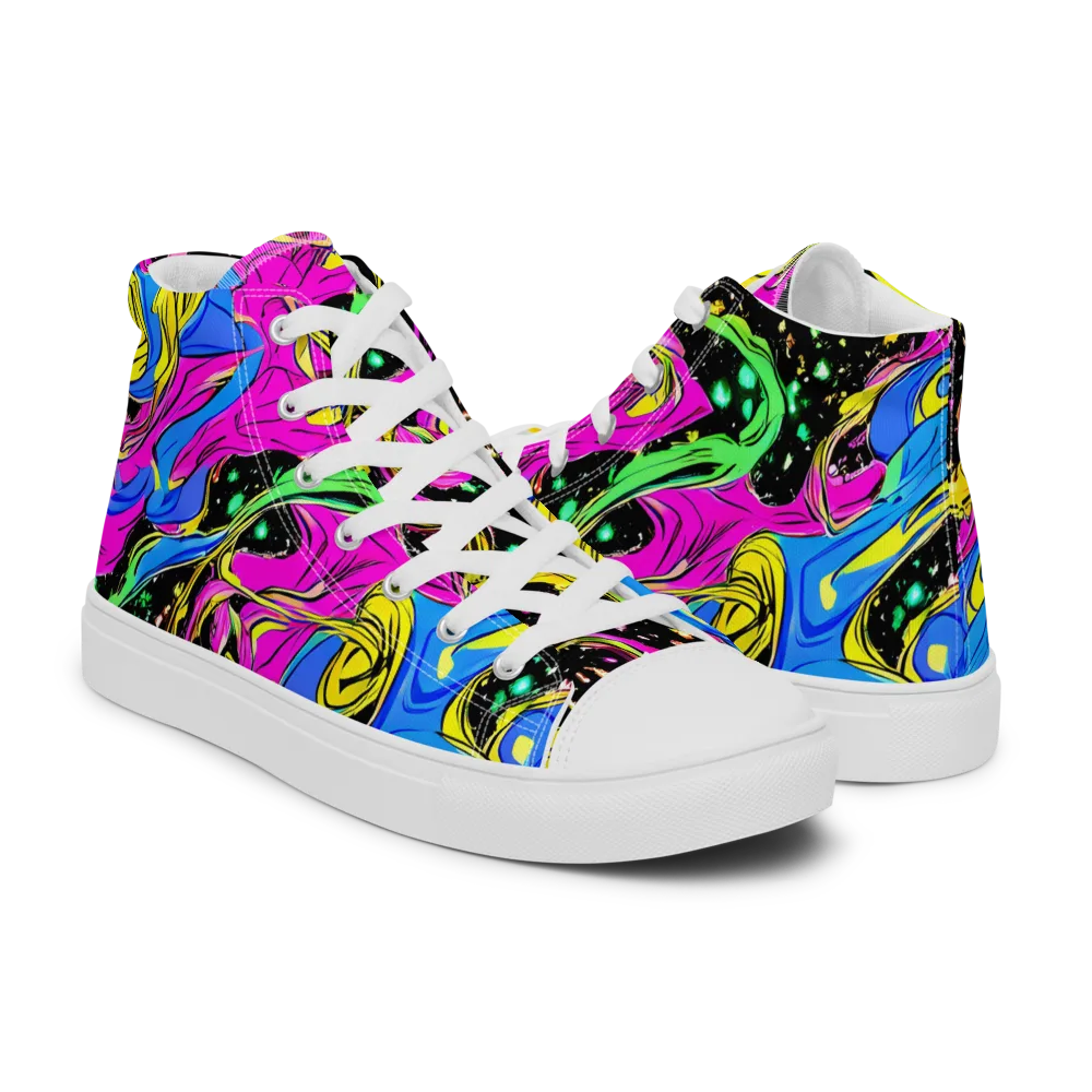 Spectral Pulse on Women's High Top Canvas Shoes — Right