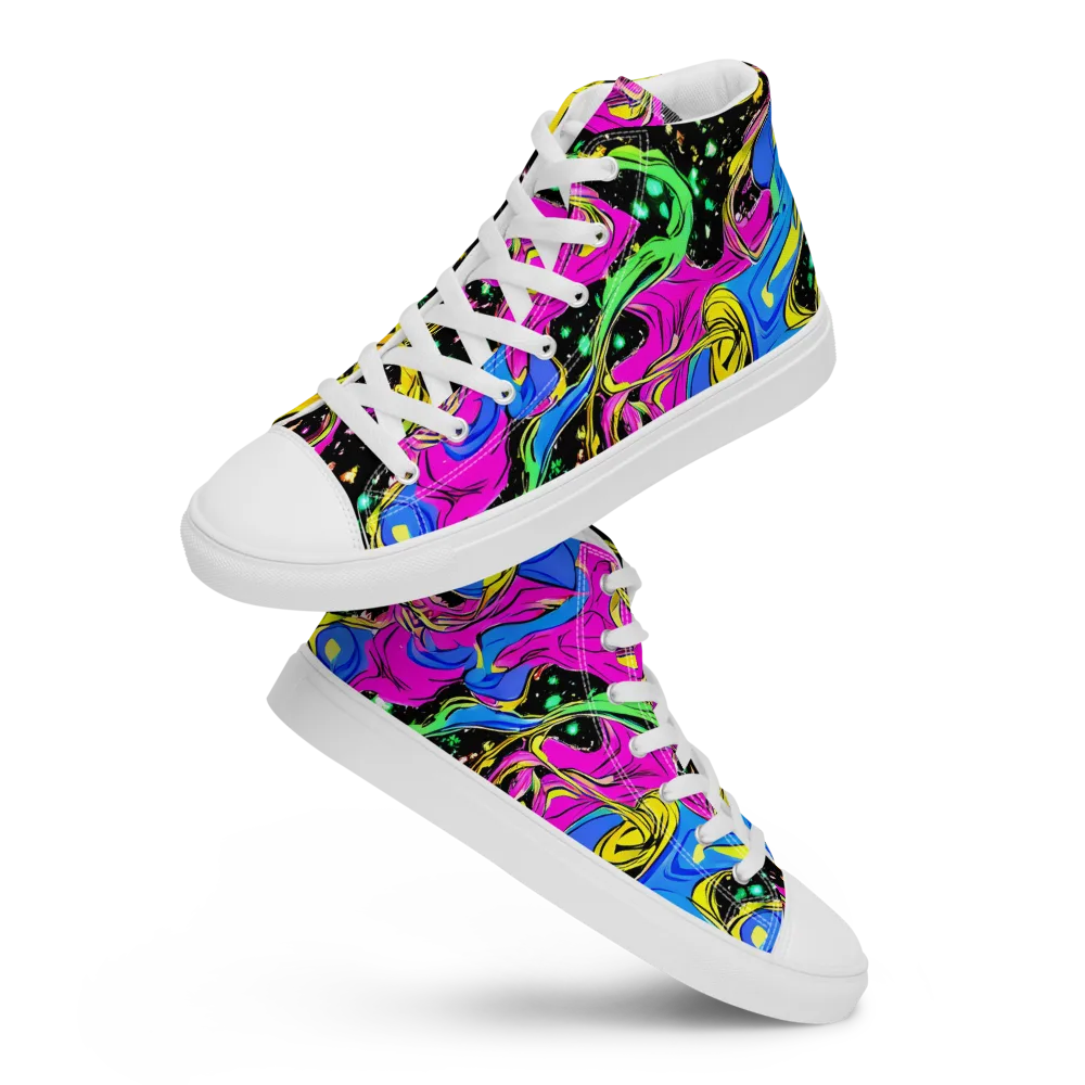 Spectral Pulse on Women's High Top Canvas Shoes — Front