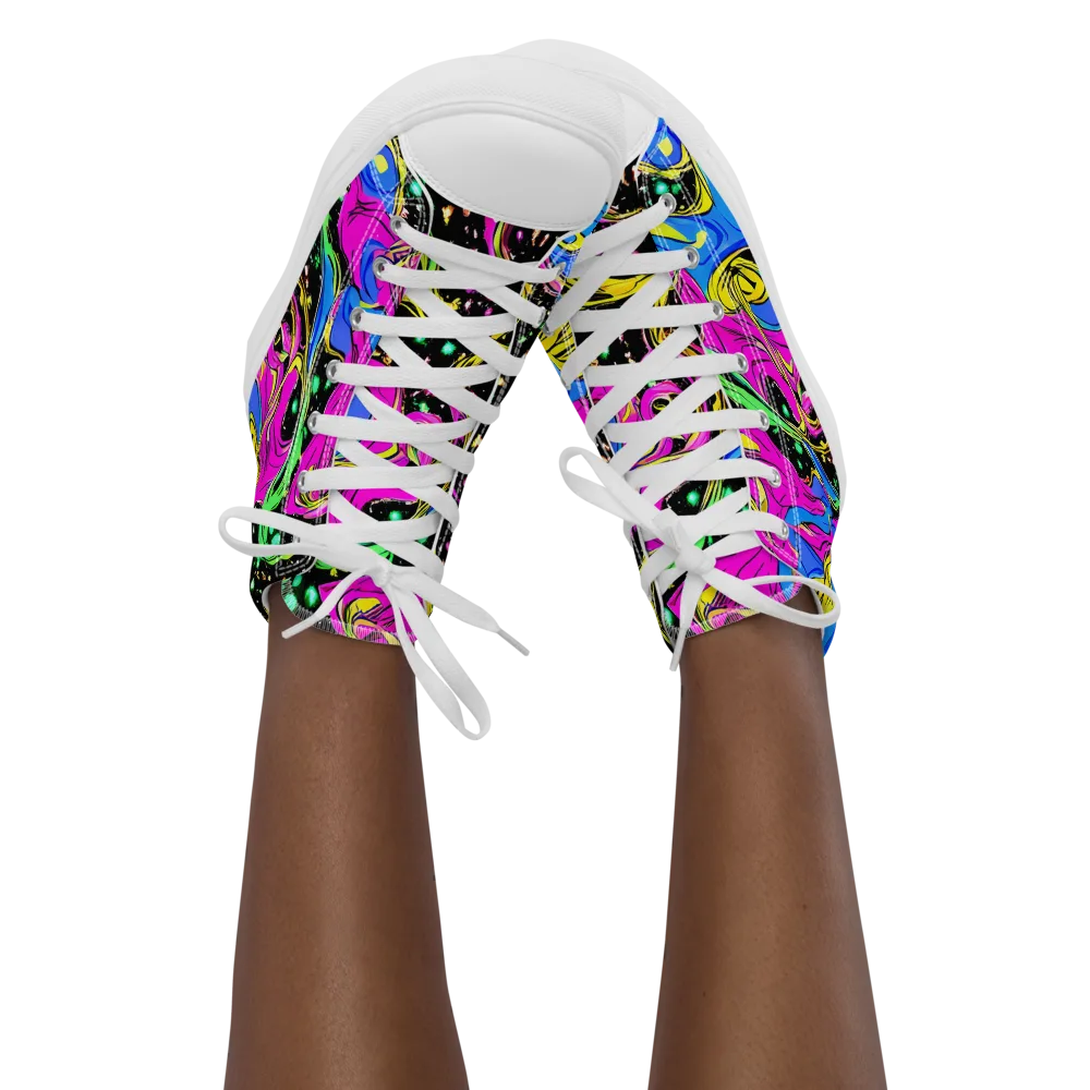Spectral Pulse on Women's High Top Canvas Shoes — Front