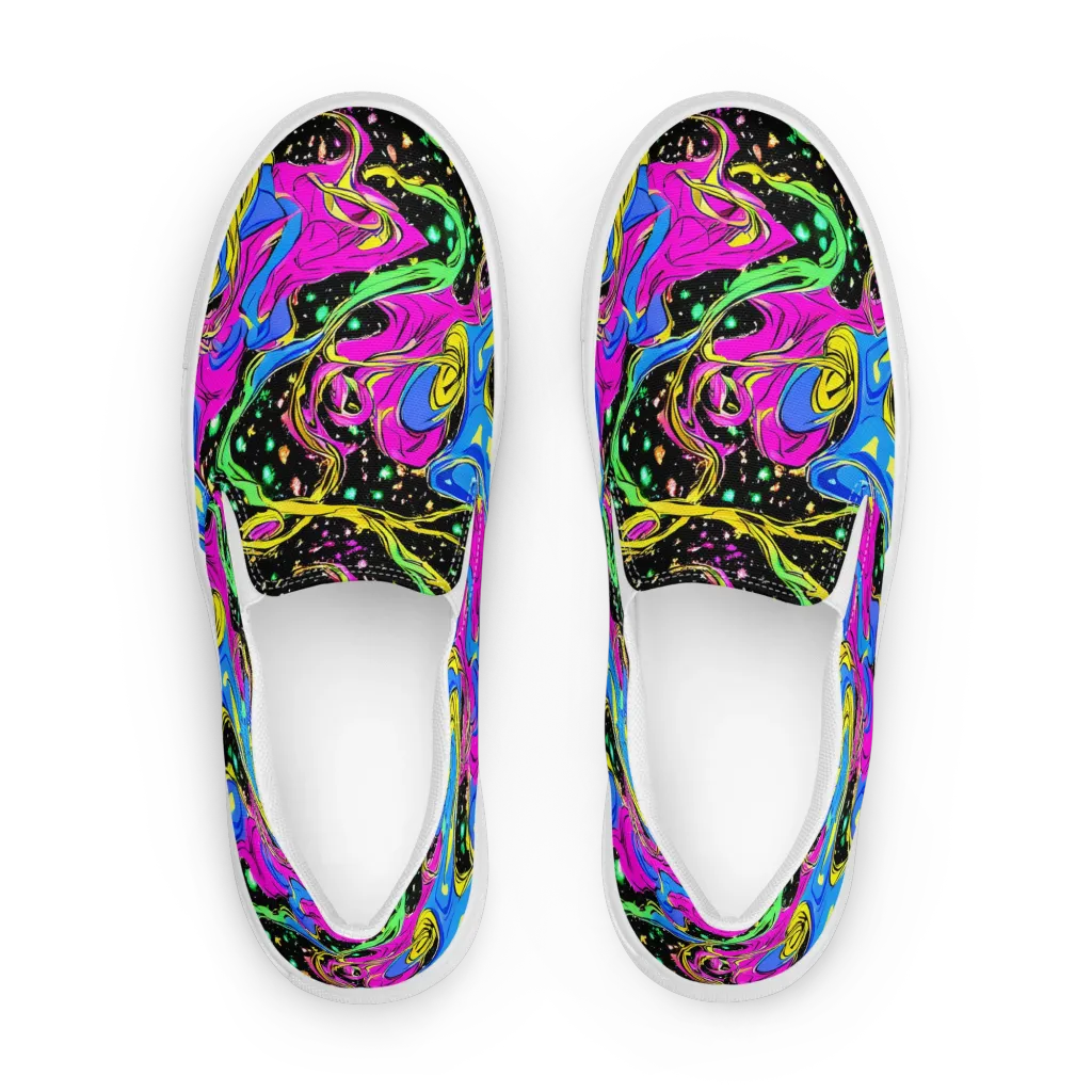 Spectral Pulse on Men's Slip-On Canvas Shoes — Front