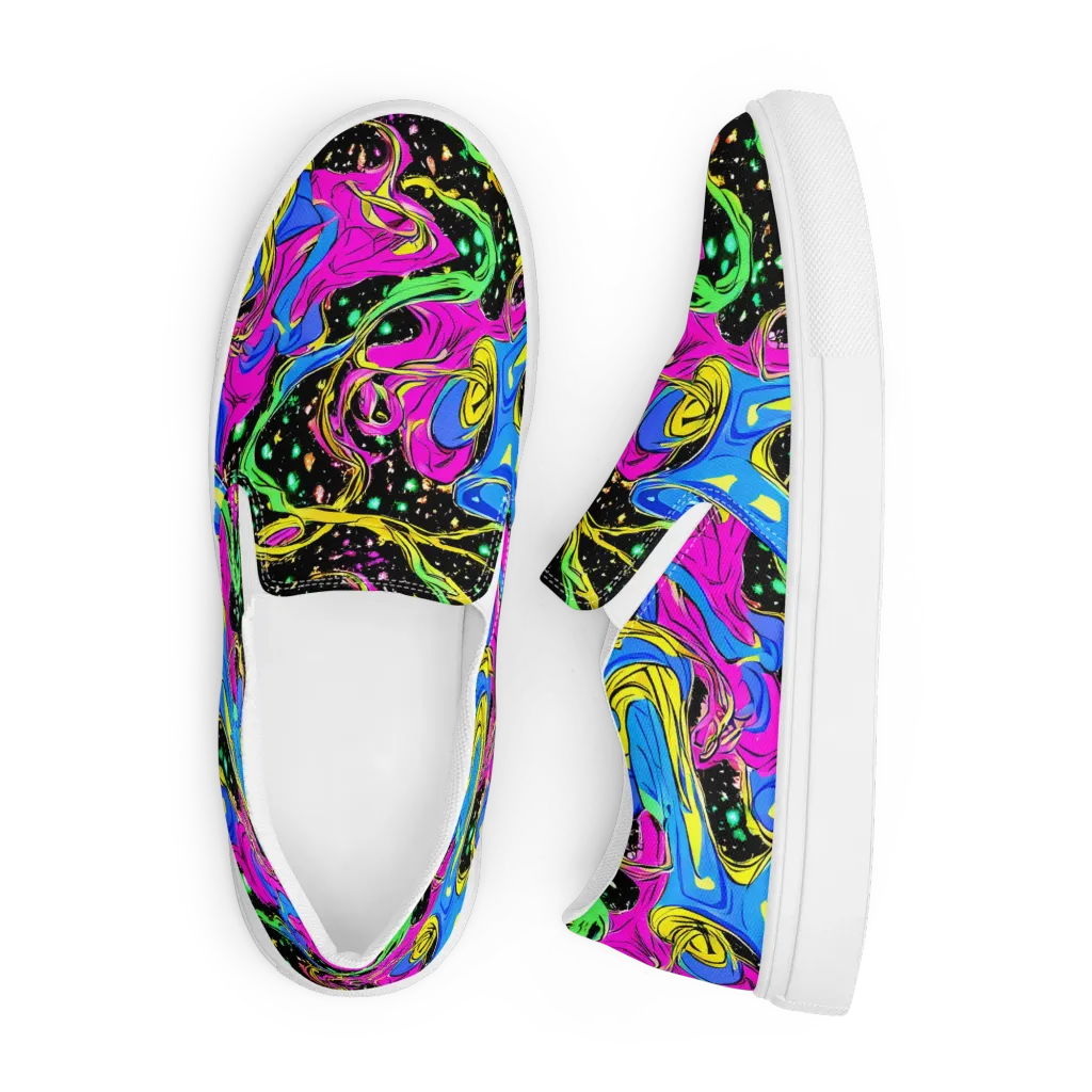 Spectral Pulse on Men's Slip-On Canvas Shoes — Front