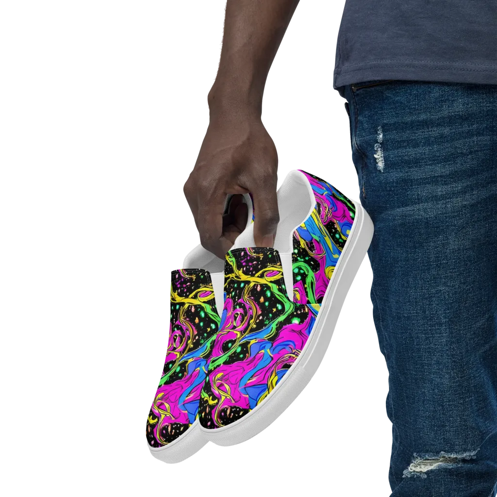 Spectral Pulse on Men's Slip-On Canvas Shoes — Left Front