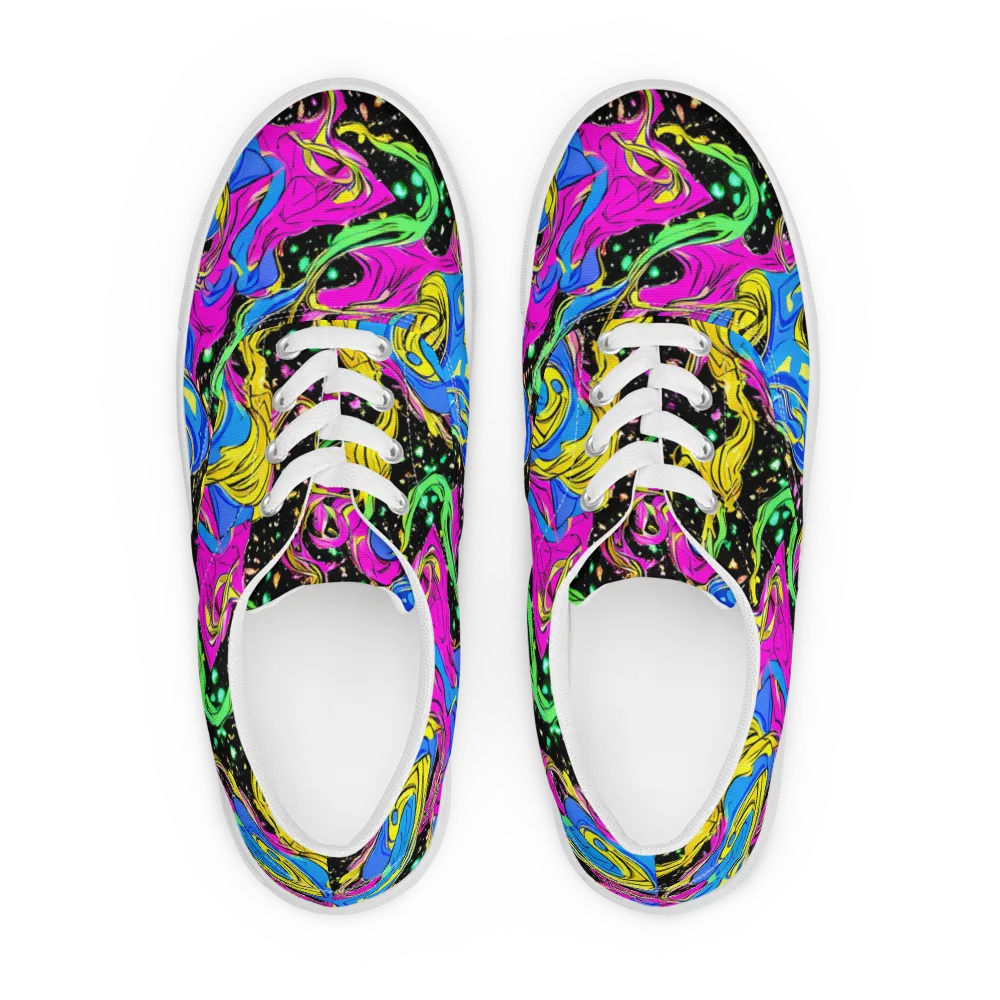 Spectral Pulse on Men's Lace-Up Canvas Shoes — Front