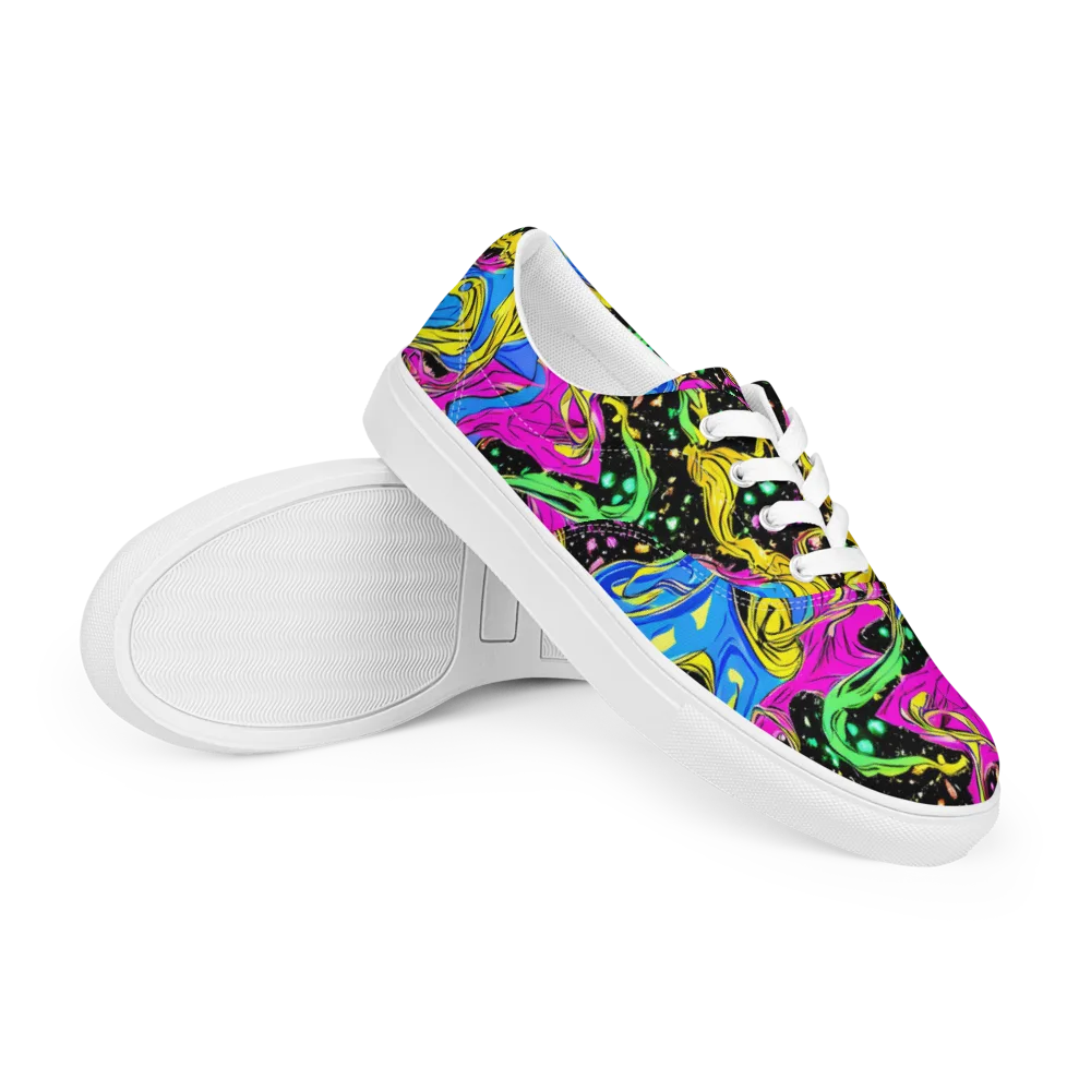 Spectral Pulse on Men's Lace-Up Canvas Shoes — Right Front