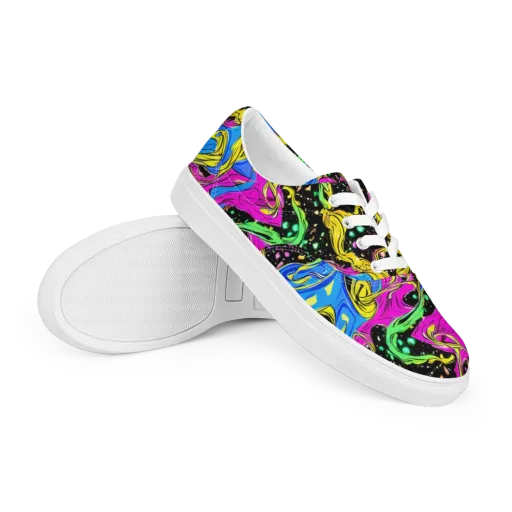 Spectral Pulse on a Men's Lace-Up Canvas Shoes