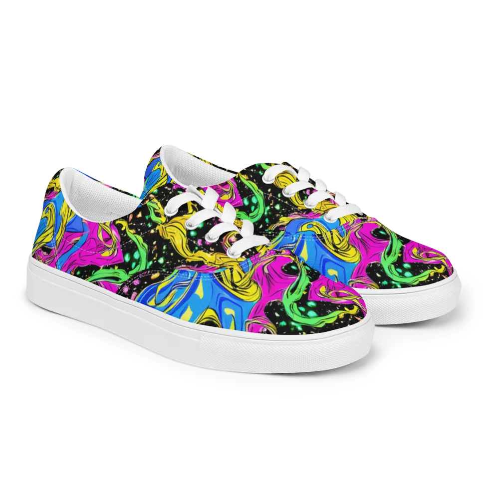 Spectral Pulse on Men's Lace-Up Canvas Shoes — Right Front