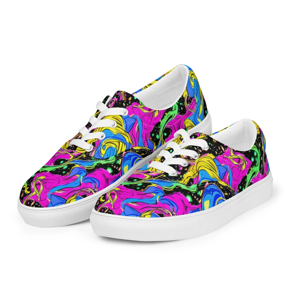 Spectral Pulse on Men's Lace-Up Canvas Shoes — Left Front