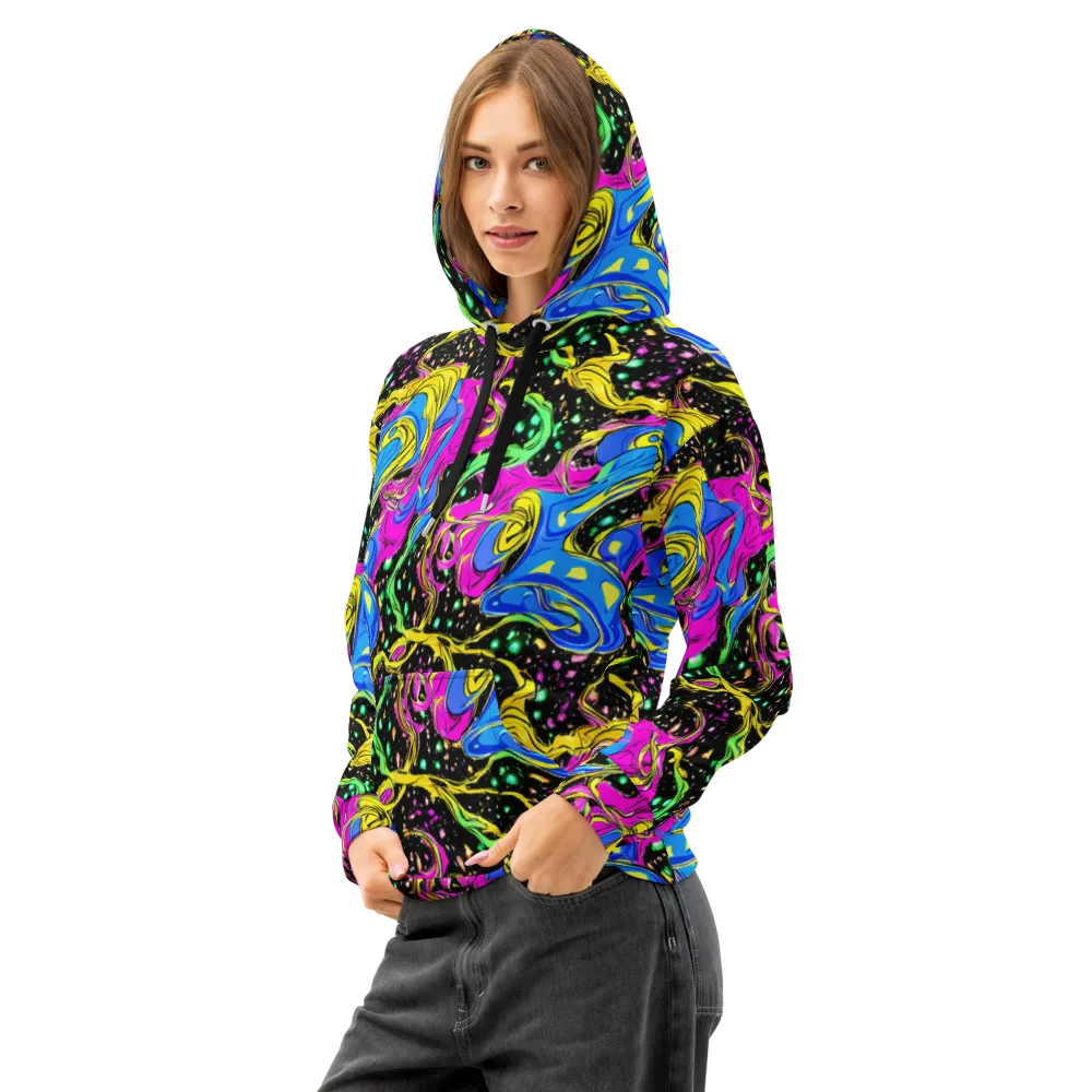 Spectral Pulse on Cotton Hoodie — Left Front