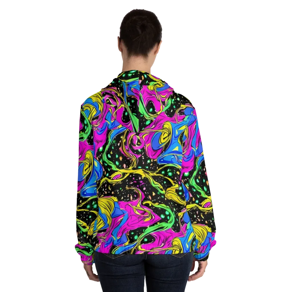 Spectral Pulse on Women's Full-Zip Hoodie — Back On Person