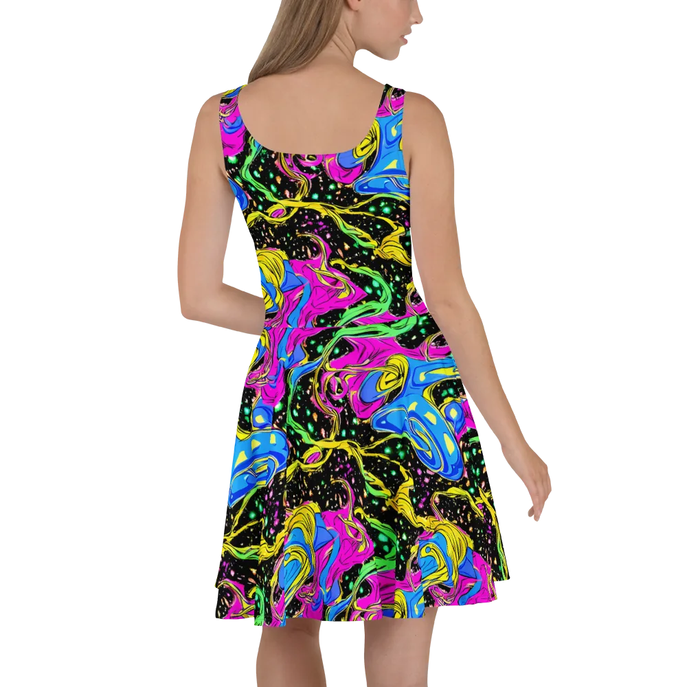 Spectral Pulse on Skater Dress — Back