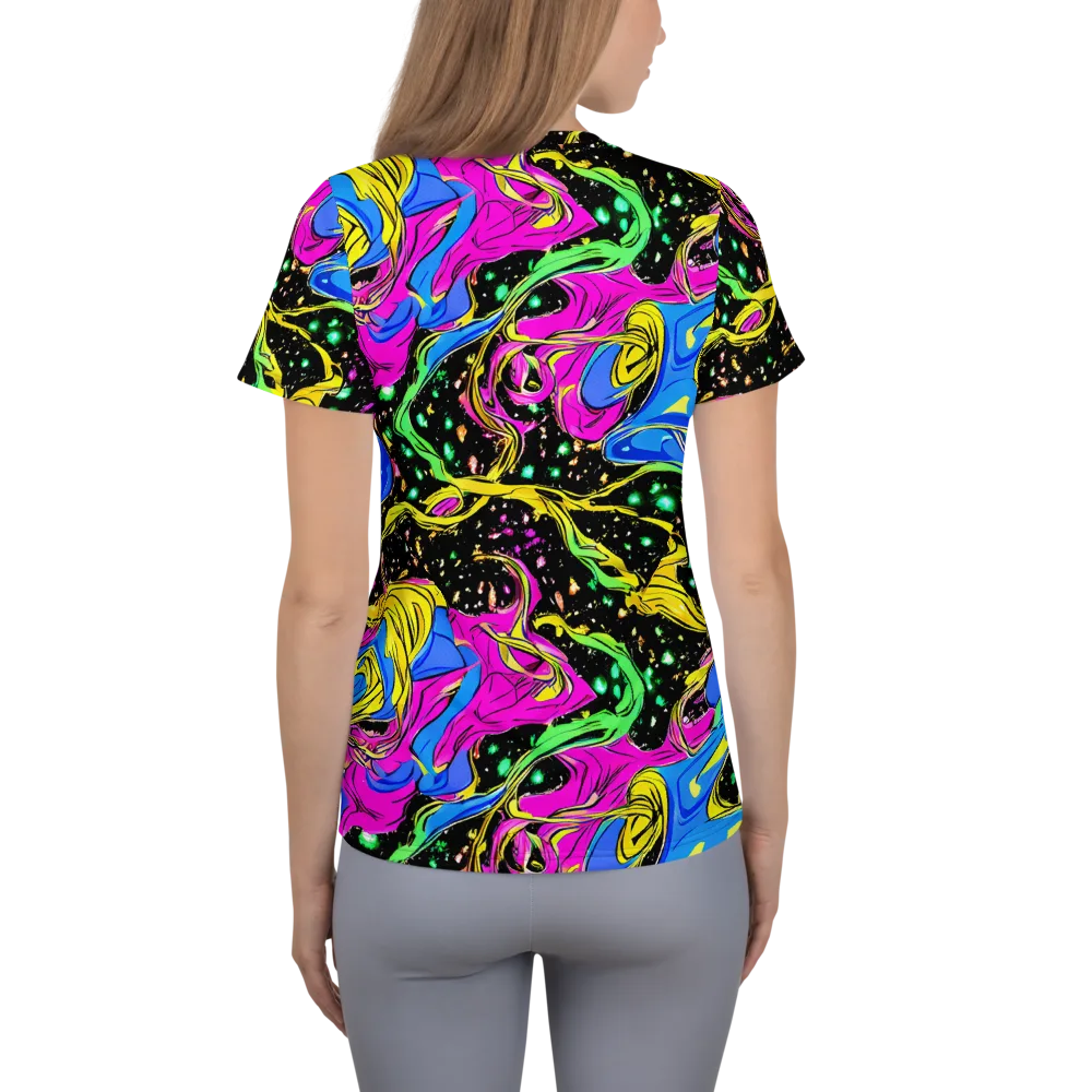 Spectral Pulse on Women's Athletic T-Shirt — Back