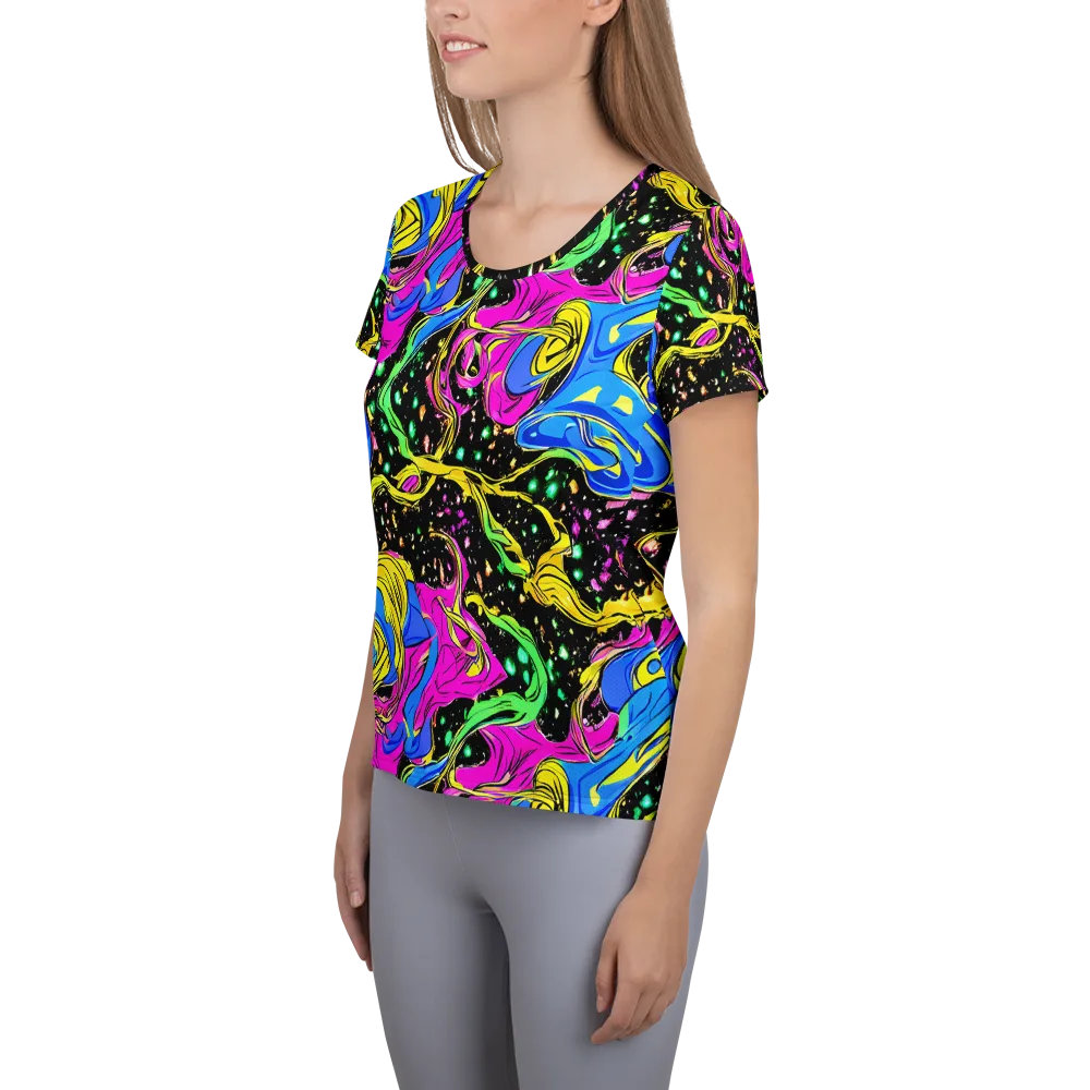 Spectral Pulse on Women's Athletic T-Shirt — Left