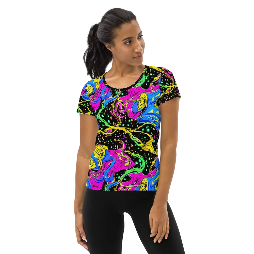 Spectral Pulse on Women's Athletic T-Shirt — Front