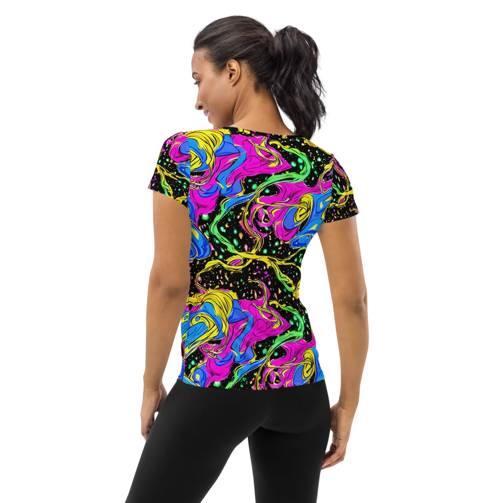 Spectral Pulse on Women's Athletic T-Shirt — Back