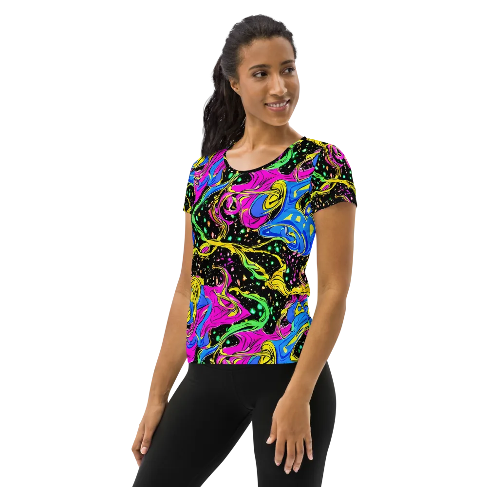 Spectral Pulse on Women's Athletic T-Shirt — Left