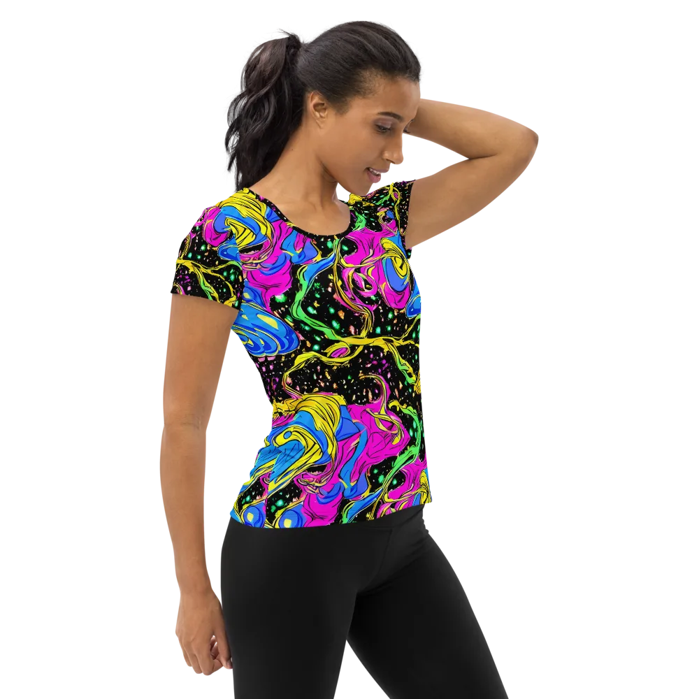 Spectral Pulse on Women's Athletic T-Shirt — Right