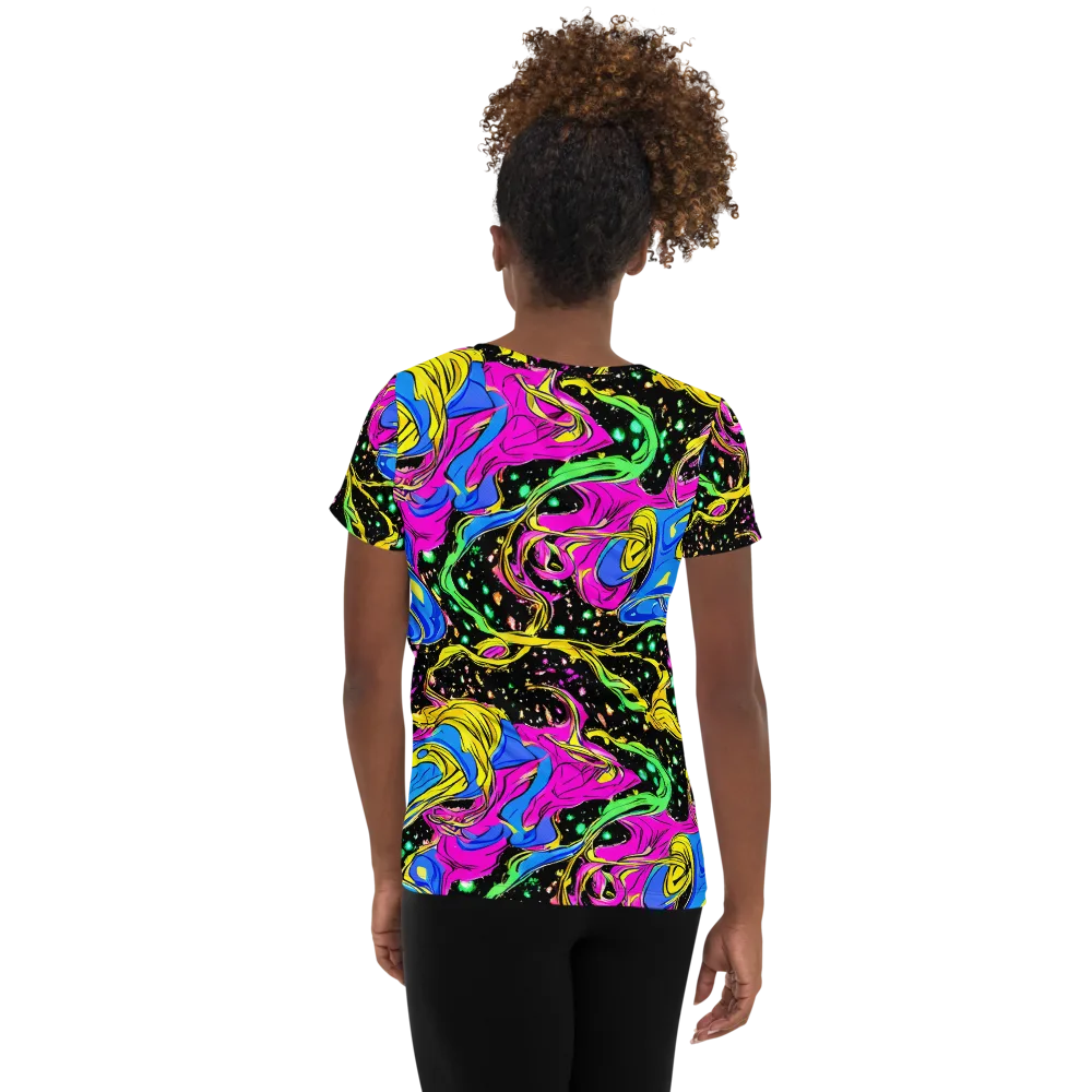 Spectral Pulse on Women's Athletic T-Shirt — Back