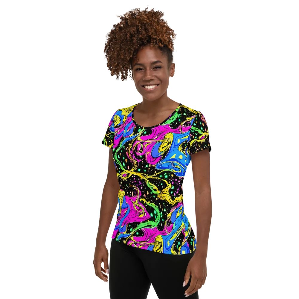 Spectral Pulse on Women's Athletic T-Shirt — Left