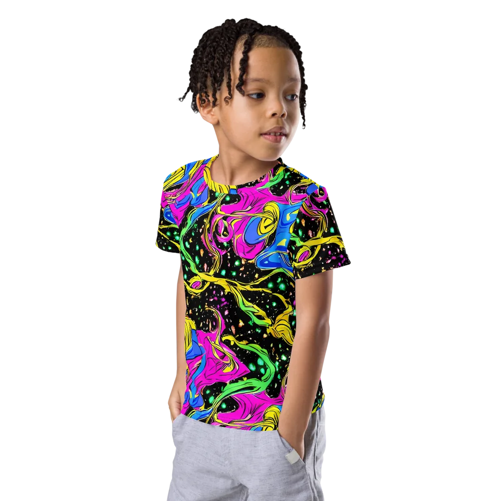 Spectral Pulse on Kids Crew Neck T-Shirt — Left Front