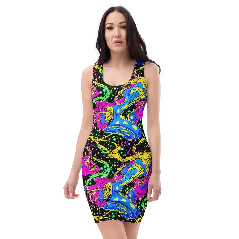Spectral Pulse on Bodycon Dress — Front