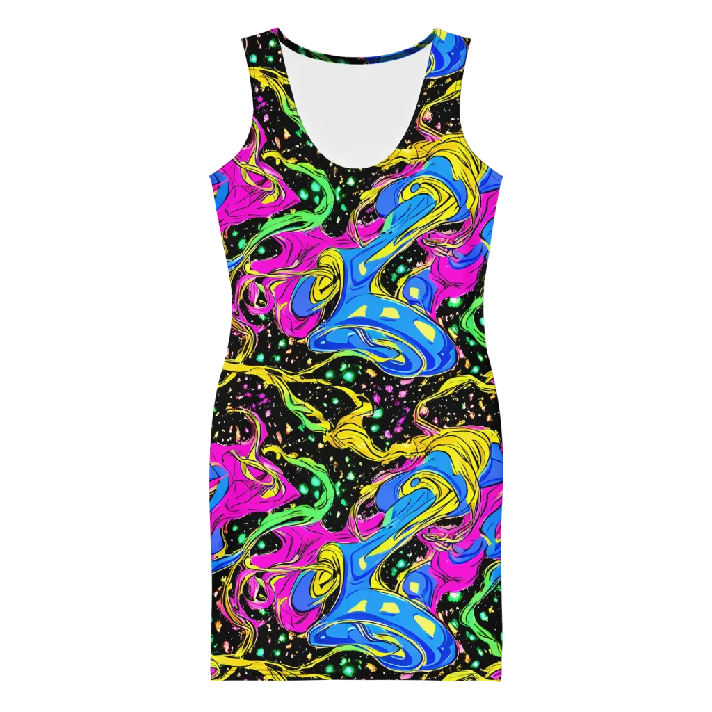 Spectral Pulse on Bodycon Dress — Front