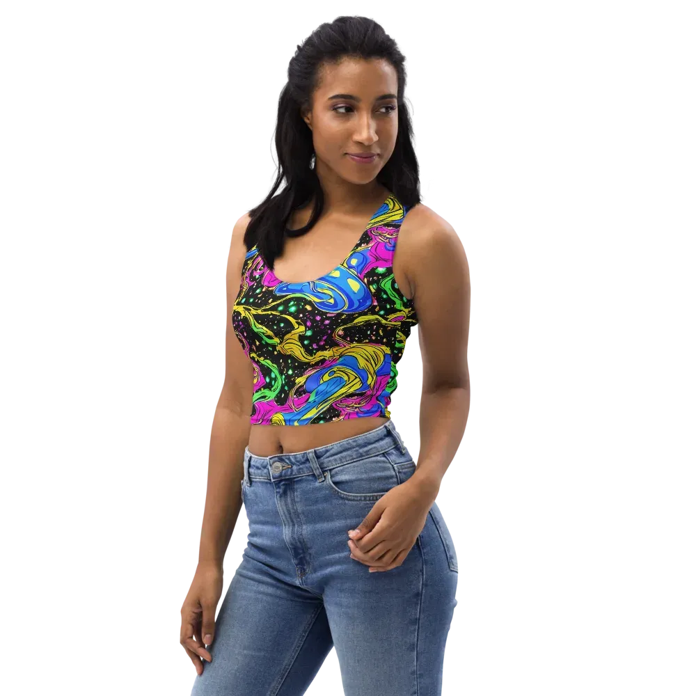 Spectral Pulse on Crop Top — Left Front
