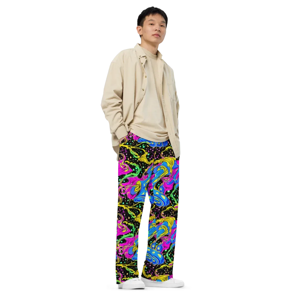 Spectral Pulse on Wide-Leg Pants — Right Front