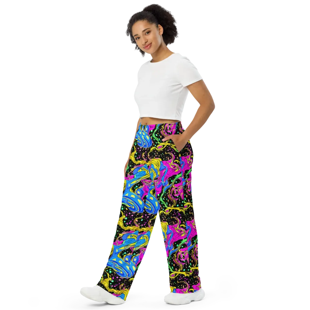 Spectral Pulse on Wide-Leg Pants — Left Front
