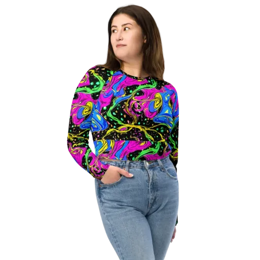 Spectral Pulse on a Long Sleeve Crop Top
