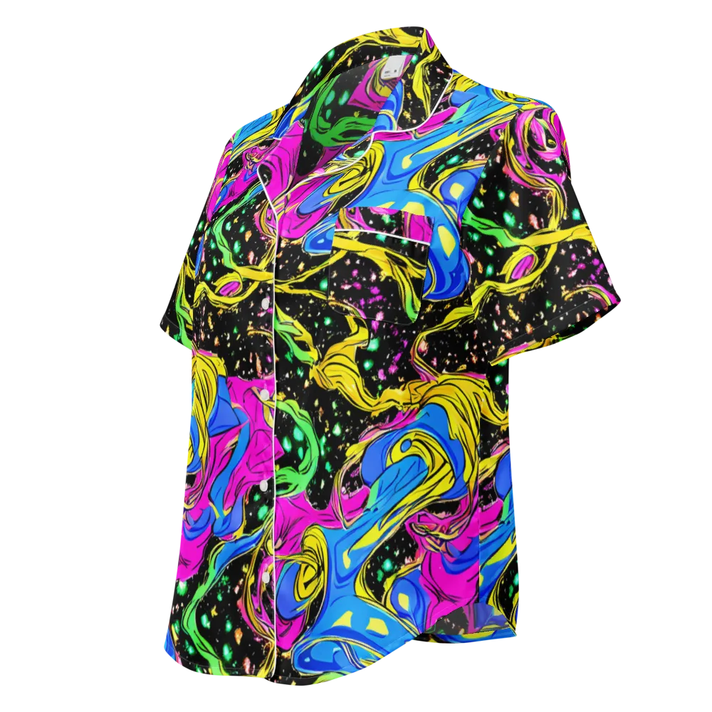 Spectral Pulse on Women's Short Sleeve Pajama Top — Left Front