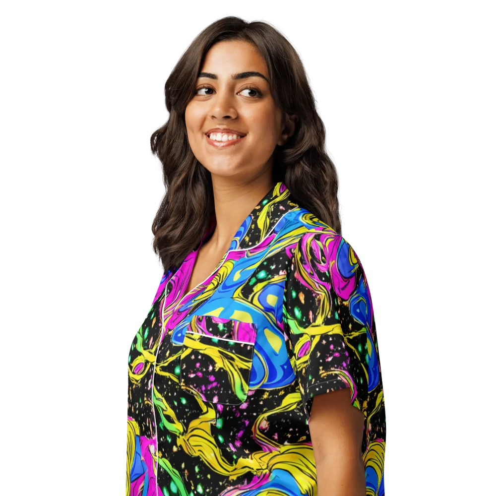 Spectral Pulse on Women's Short Sleeve Pajama Top — Left Front