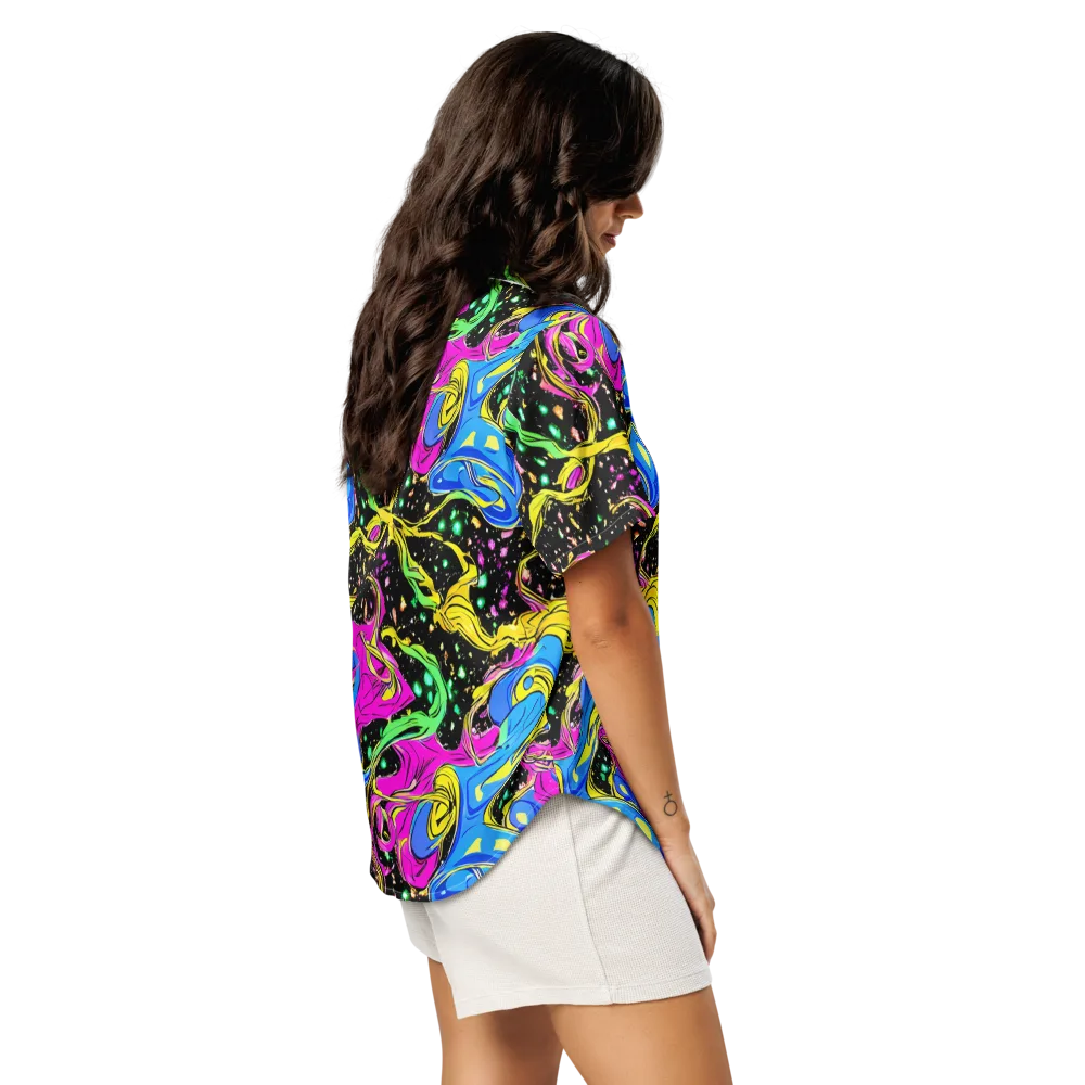 Spectral Pulse on Women's Short Sleeve Pajama Top — Right Back