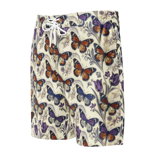 Indigo Wingbeat on a Men's Board Shorts