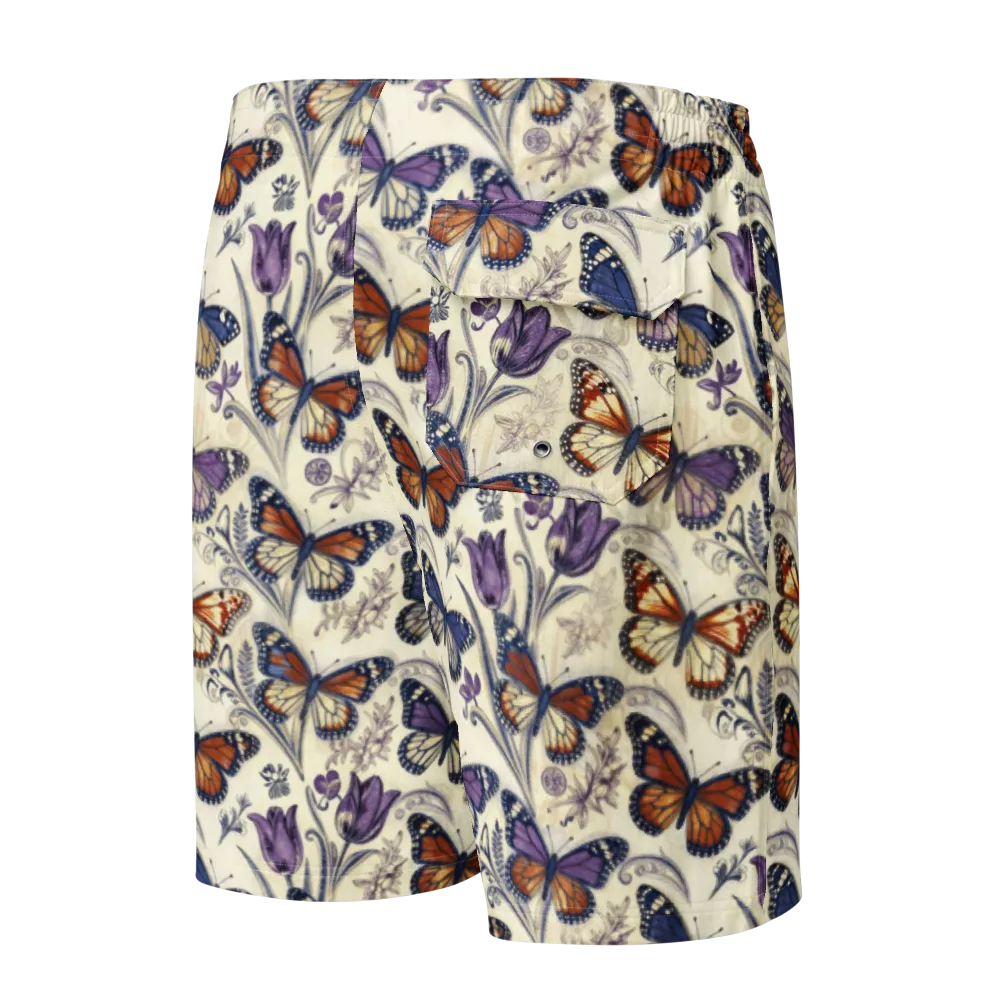Indigo Wingbeat on Men's Board Shorts — Back
