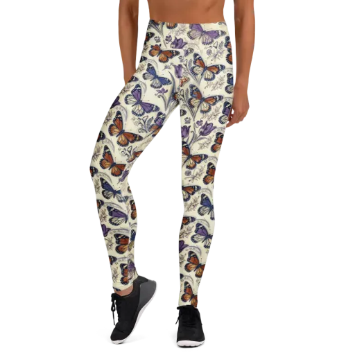 Indigo Wingbeat on a Yoga Leggings