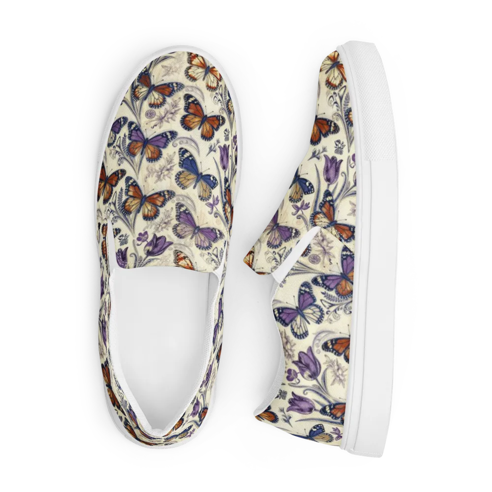 Indigo Wingbeat on Men's Slip-On Canvas Shoes — Front