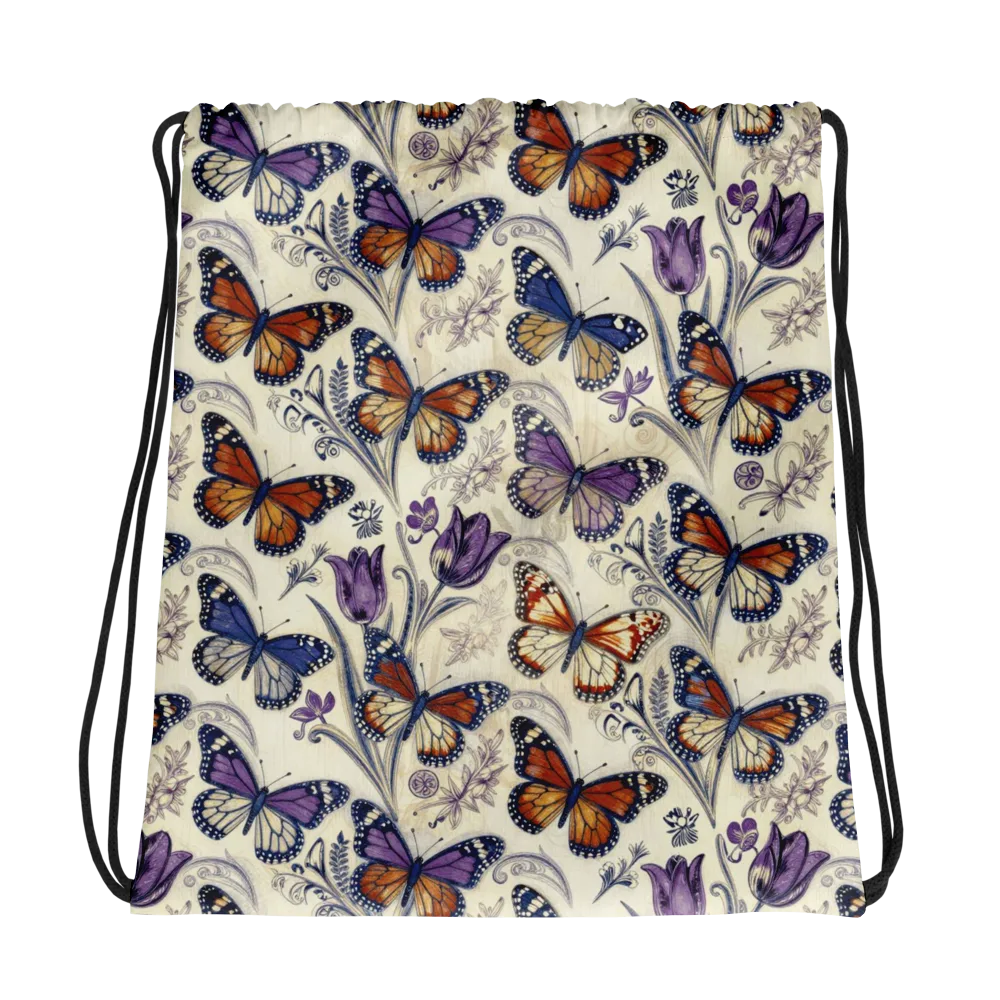 Indigo Wingbeat on Drawstring Bag — Photo