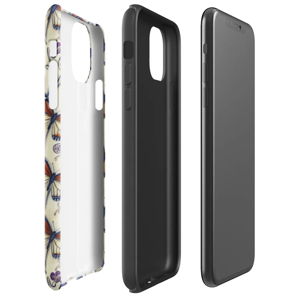 Indigo Wingbeat on Tough Case for iPhone® — Right