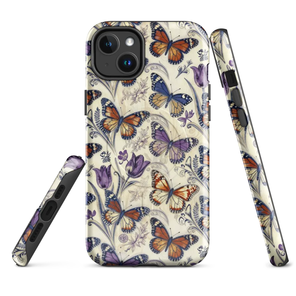 Indigo Wingbeat on MagSafe Tough Case for iPhone® — Front