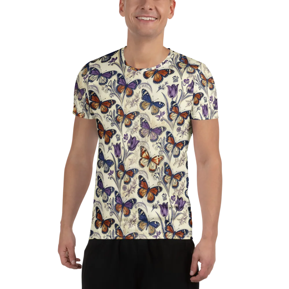 Indigo Wingbeat on Men's Athletic T-Shirt — Front