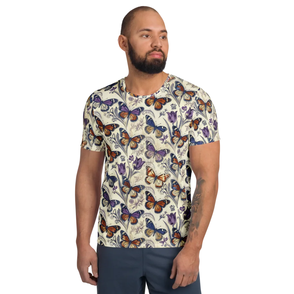 Indigo Wingbeat on Men's Athletic T-Shirt — Front