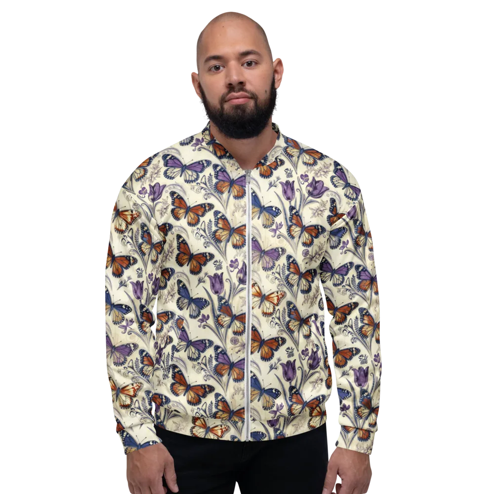 Indigo Wingbeat on Bomber Jacket — Front