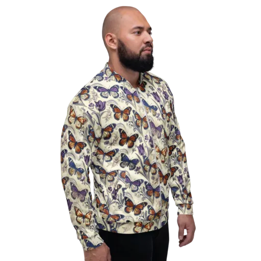 Indigo Wingbeat on a Bomber Jacket