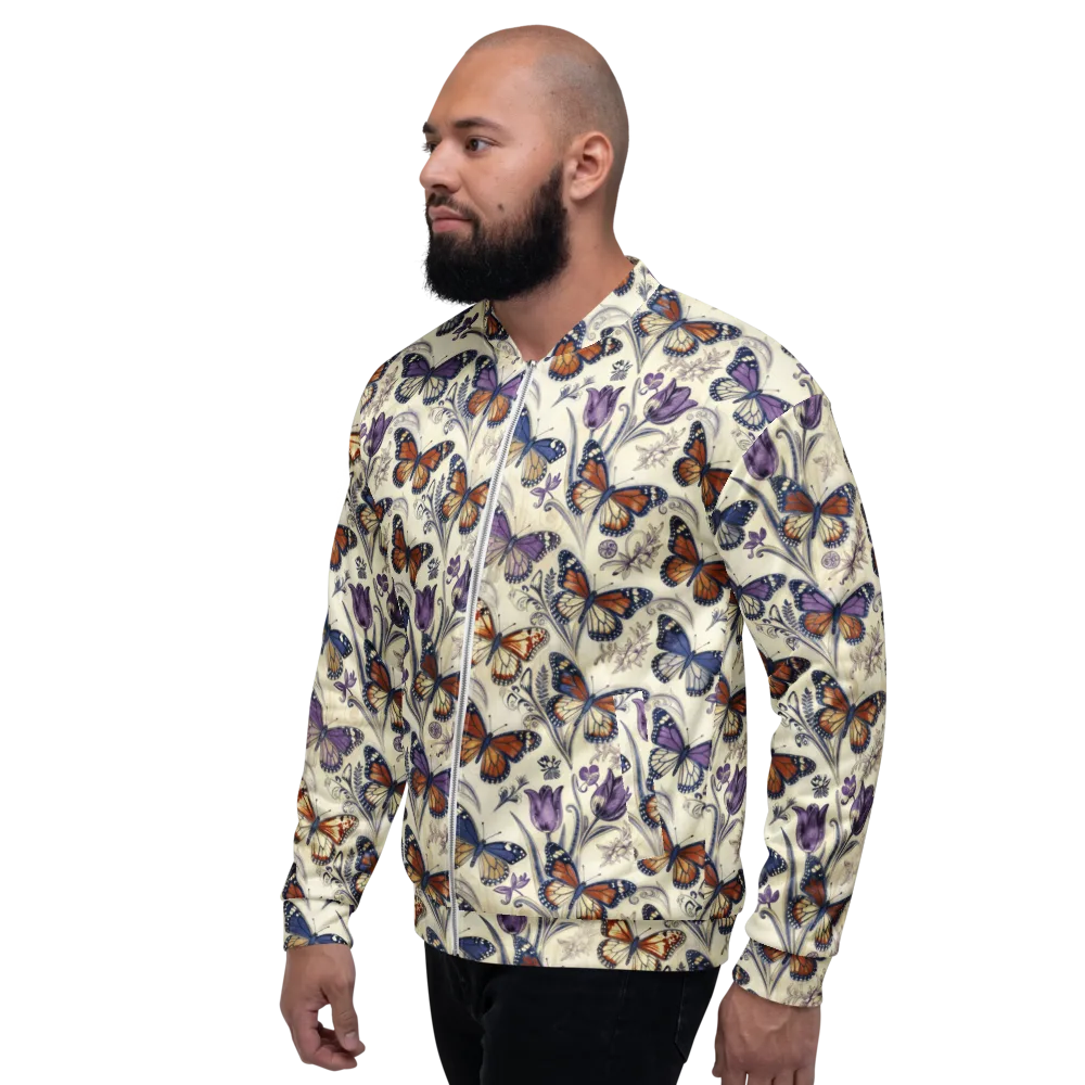 Indigo Wingbeat on Bomber Jacket — Left