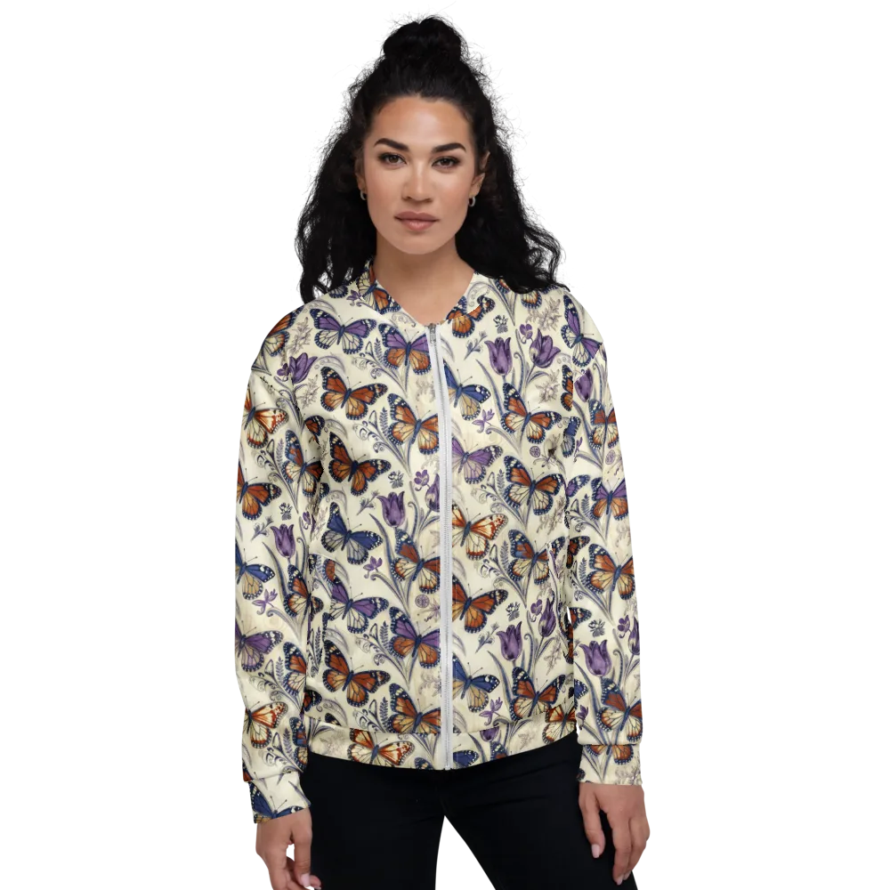 Indigo Wingbeat on Bomber Jacket — Front